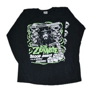 Black Rob Zombie Graphic Long Sleeve Shirt Size Medium